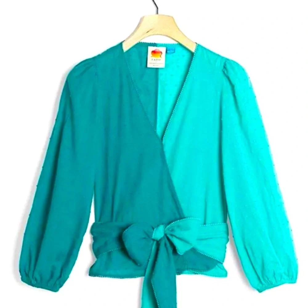 Farm Rio Color-block Wrap Blouse - Picture 2 of 5